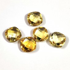 Citrine 10x10mm cushion briolette 3.0 cts